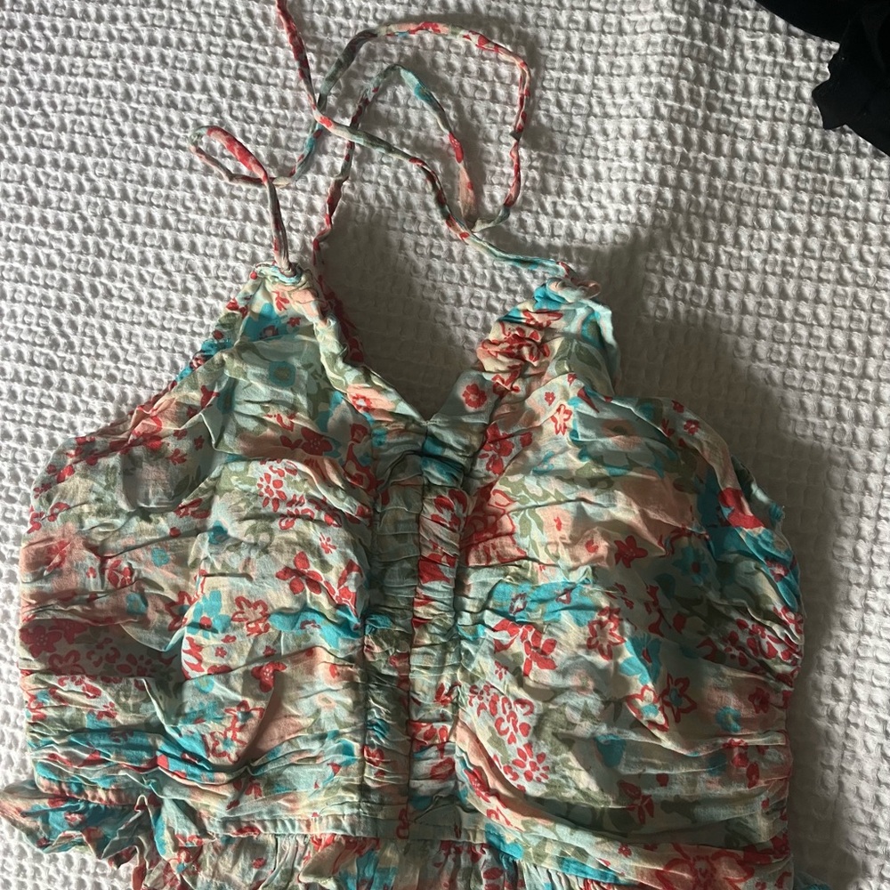 American Eagle Outfitters Floral Smocked Top